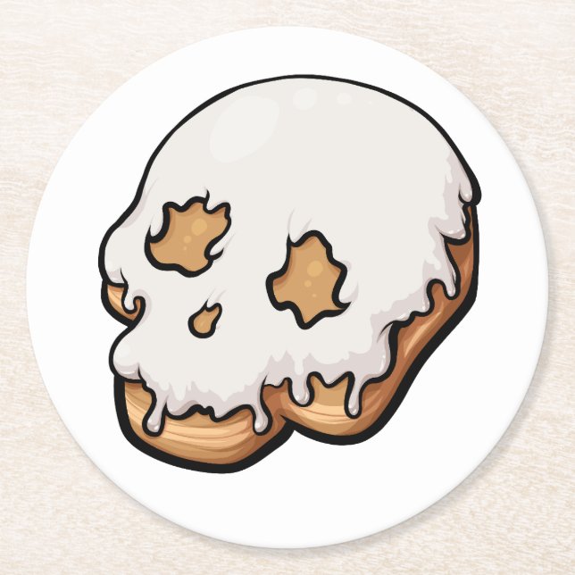 Deaely Sweet Skull Doughnut Underlägg Papper Rund (Framsidan)