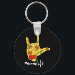 Deaf Awareness Asl Sign Language Sunflower I Love  Nyckelring<br><div class="desc">Deaf Awareness Asl Sign Language Sunflower I Love You Mom</div>