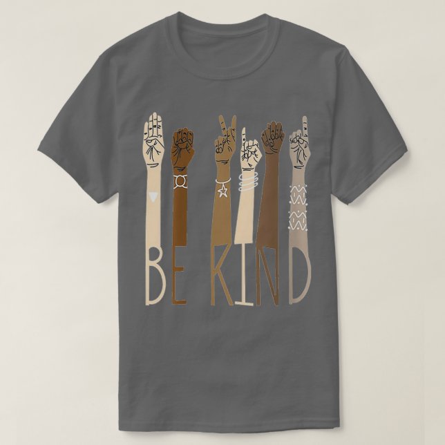 Deaf Be Kind Sign Language Hand Talking Teachers I T Shirt (Design framsida)