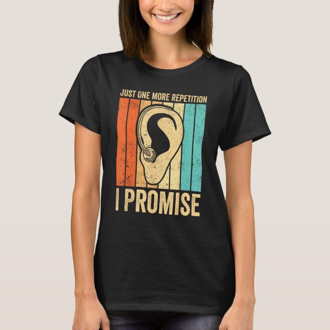 Deaf Pride ASL Just One More Repetition  I Promise T Shirt (Framsida)