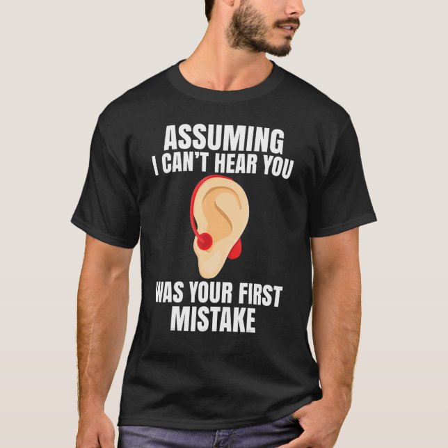 Deaf pride hearing loss awareness hearing aid t shirt (Framsida)