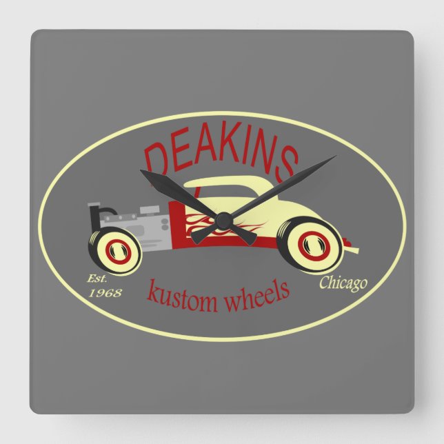 Deakins hot rod fyrkantig klocka (Framsida)