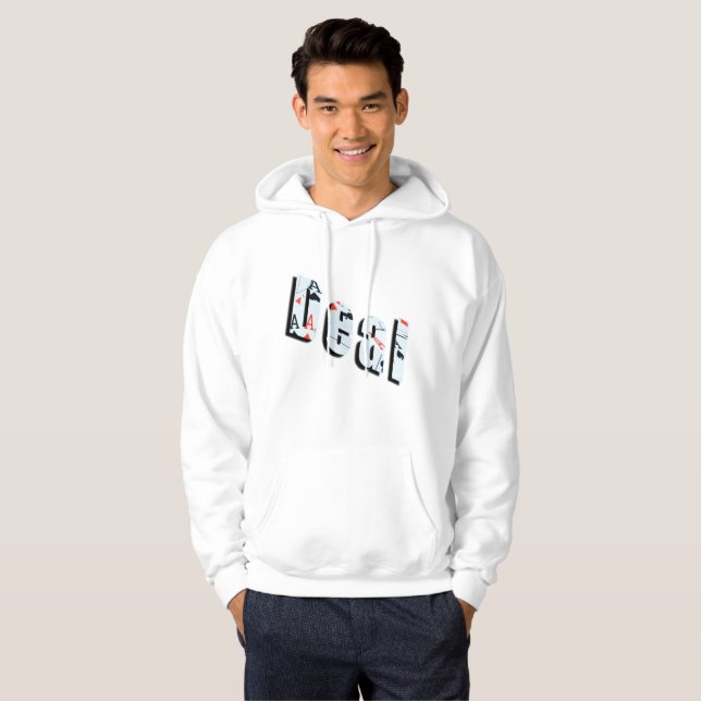 Deal, Poker Logotyp, Manar White Hoodie (Hel framsida)