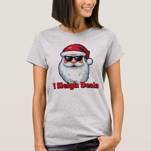 Deal Slaying Santa Claus Funny Holiday Shopping  T Shirt (Framsida)
