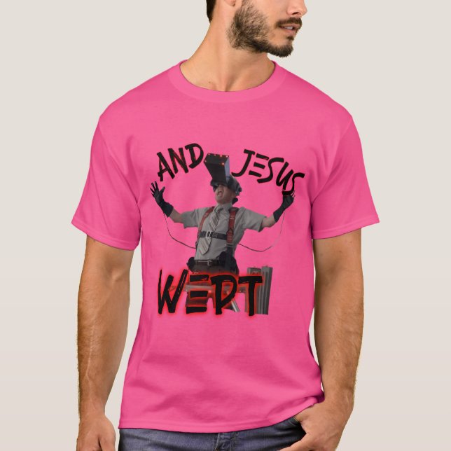 Dean Pelton och Jesus Wept T Shirt (Framsida)