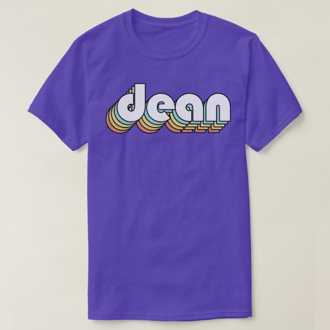 Dean Retro Rainbow Typography Faded Stil T Shirt (Design framsida)