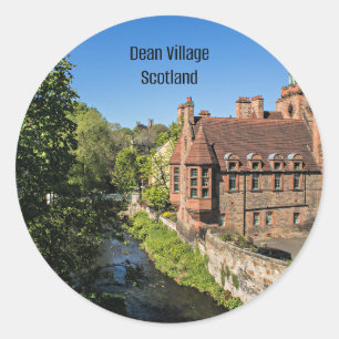 Dean Village Skottland Runt Klistermärke