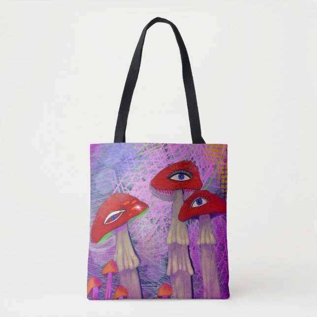 Deanna Day Mushroom Hippie Tote Tygkasse (Framsida)