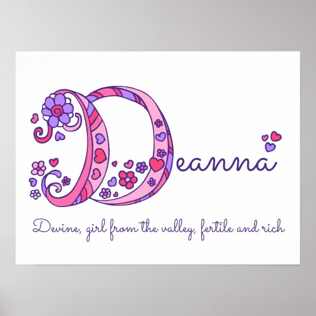 Deanna initial D doodle konstnamn betydelse Poster (Framsidan)