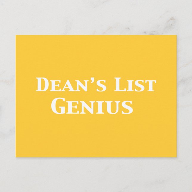 Dean's List Genius Gifts Vykort (Framsida)