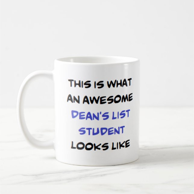 Deans lista student, fantastisk kaffemugg (Vänster)