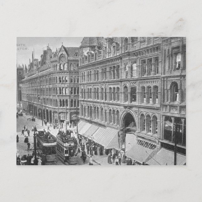 Deansgate, Manchester, 1910 Vykort (Framsida)