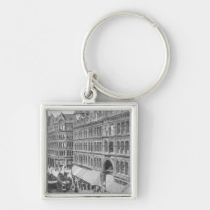 Deansgate Manchester, c.1910 Fyrkantig Silverfärgad Nyckelring