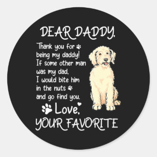 Dear Daddy Goldendoodle Dog Dad Father's Day Runt Klistermärke