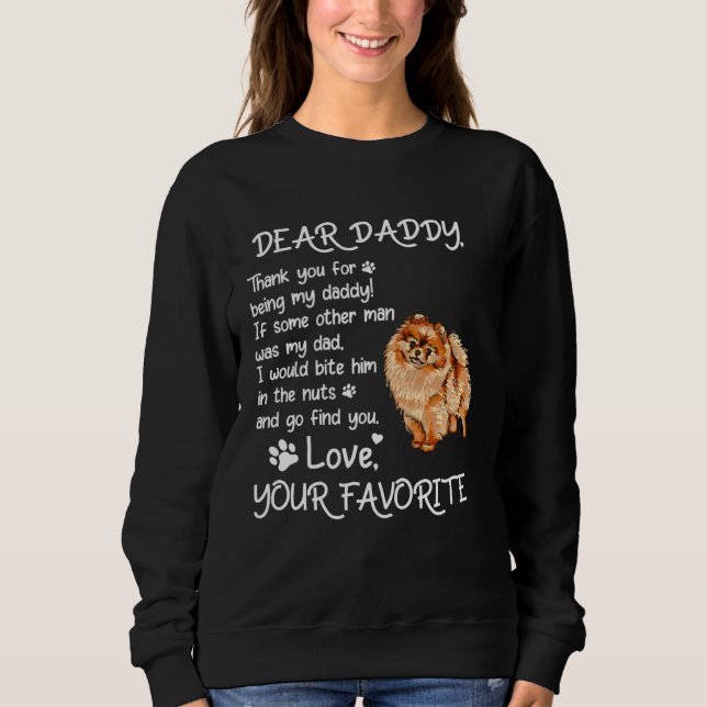 Dear Daddy Pomeranian Dog Dad Father s Day T Shirt (Framsida)
