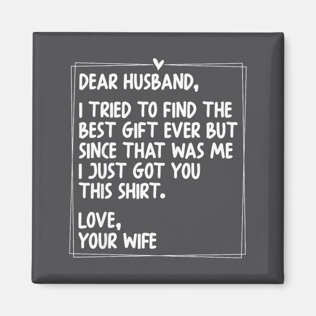 Dear Husband Matching Couples Style For Him And He Magnet (Framsidan)