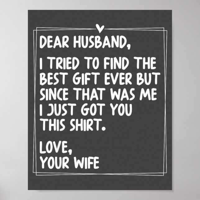 Dear Husband Matching Couples Style For Him And He Poster (Framsidan)