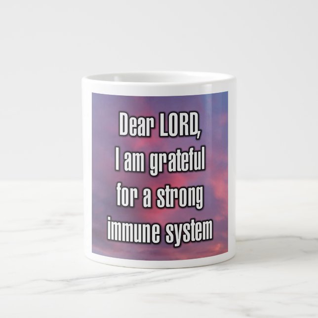 Dear LORD, I am grateful for a strong... Mug Jumbo Mugg (Framsidan)
