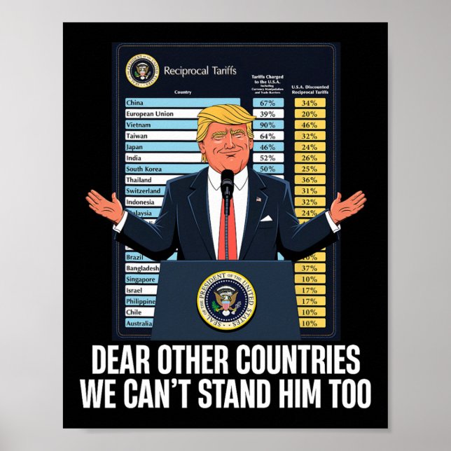 Dear Other Countries We Can't Stand Him Too Funny  Poster (Framsidan)