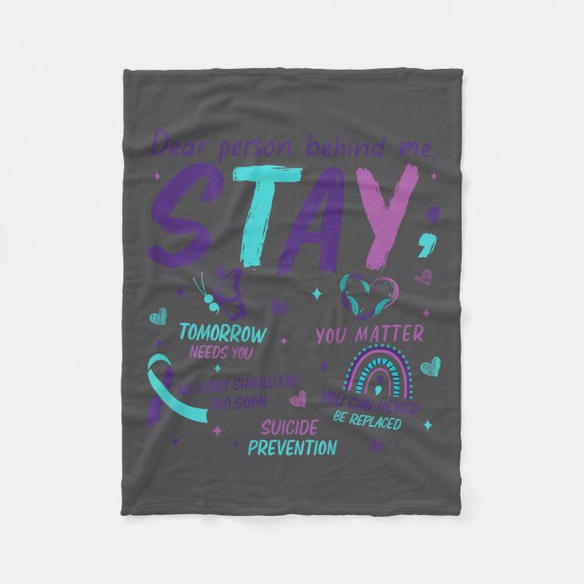 Dear Person Behind Me You Suicide Awareness  Fleecefilt (Framsidan)