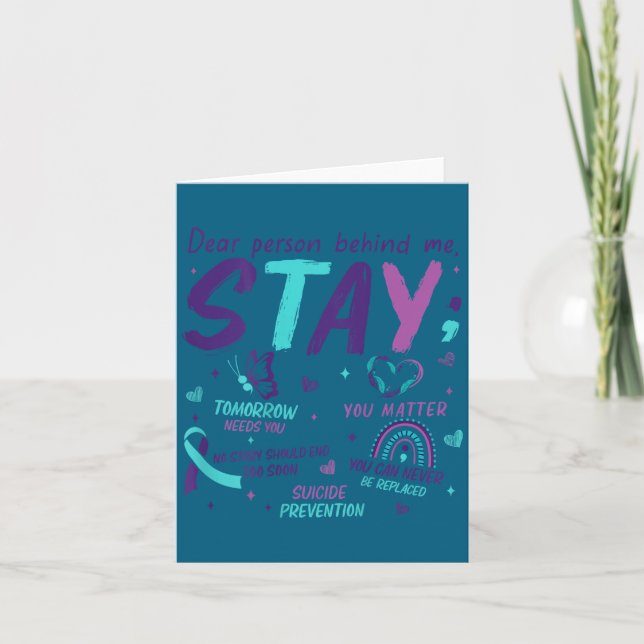 Dear Person Behind Me You Suicide Awareness  Kort (Framsida)