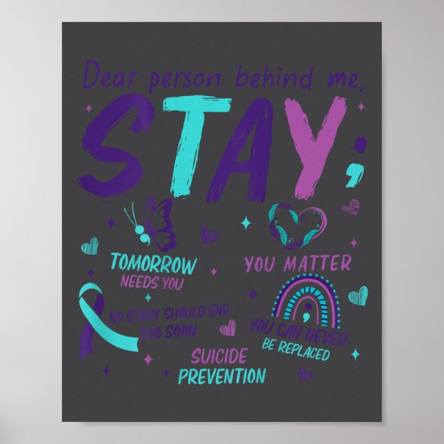 Dear Person Behind Me You Suicide Awareness  Poster (Framsidan)