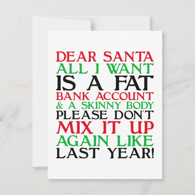 Dear Santa Anteckningskort (Framsida)