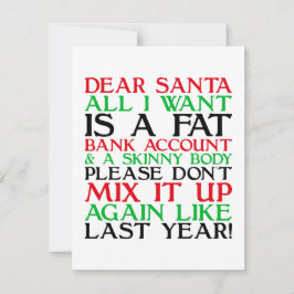 Dear Santa Anteckningskort