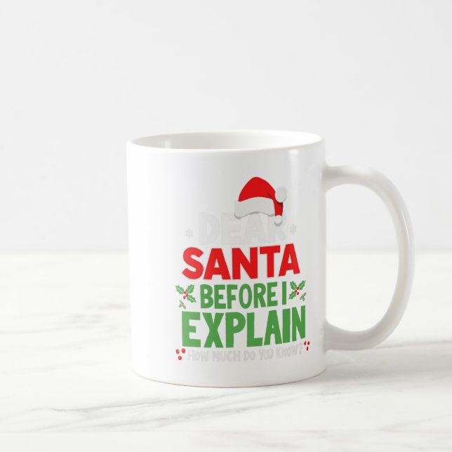 Dear Santa Before I Explain How Much Do You Know X Kaffemugg (Höger)