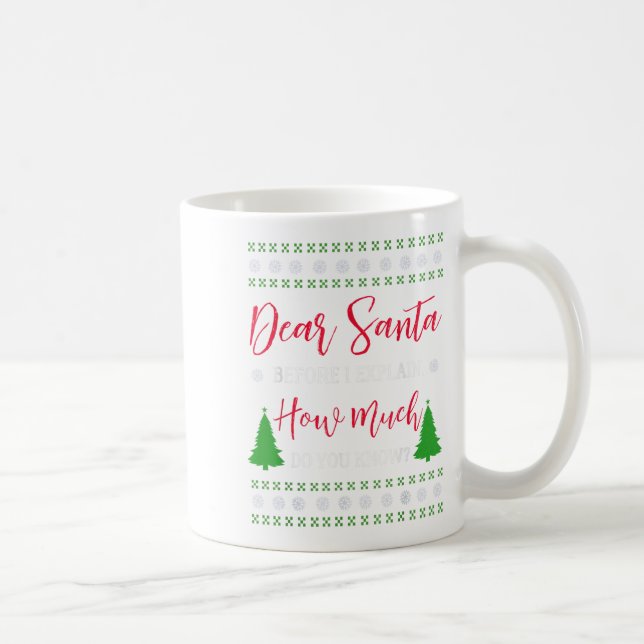 Dear Santa Before I Explain - Humorous Christmas T Kaffemugg (Höger)