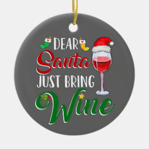 DEAR SANTA BRING "VIN" JULGRANSPRYDNAD KERAMIK