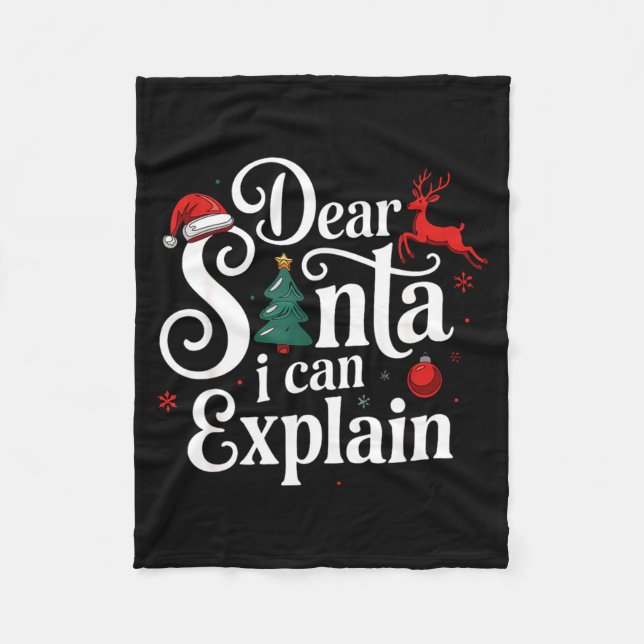 Dear Santa Can Explain Funny Christmas Kids Adults Fleecefilt (Framsidan)