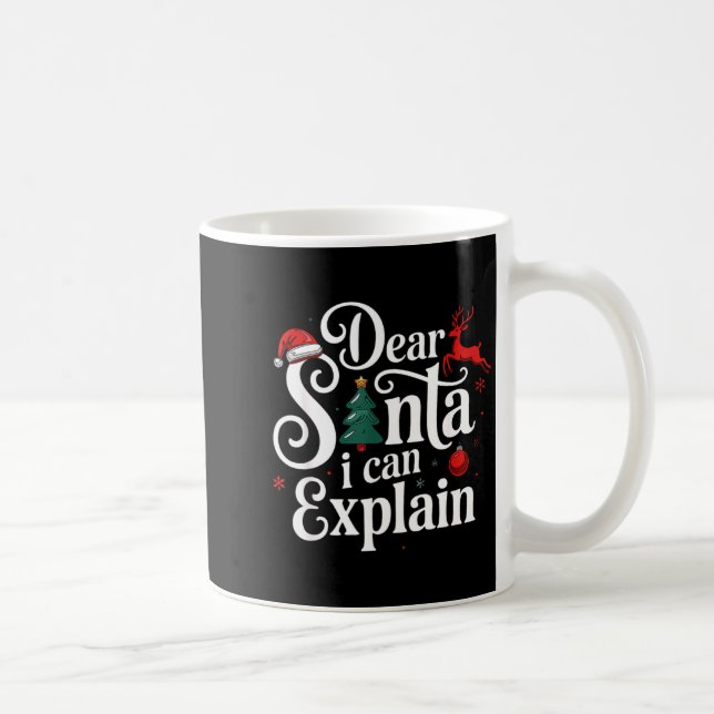 Dear Santa Can Explain Funny Christmas Kids Adults Kaffemugg (Höger)