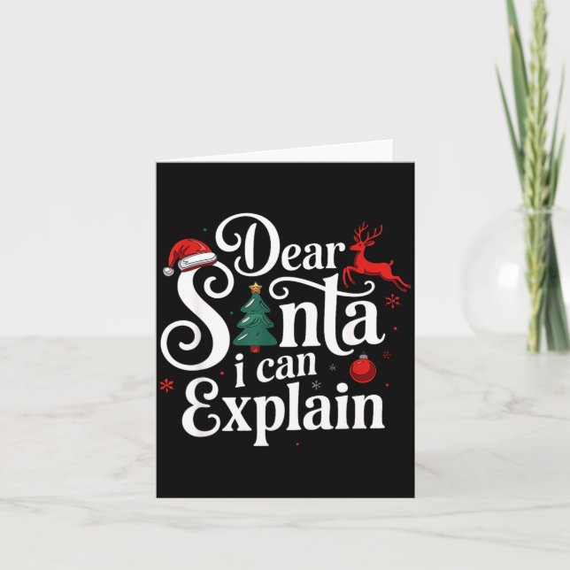 Dear Santa Can Explain Funny Christmas Kids Adults Kort (Framsida)