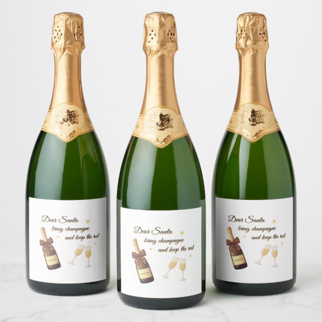 Dear Santa Champagne Design (Flaskor)