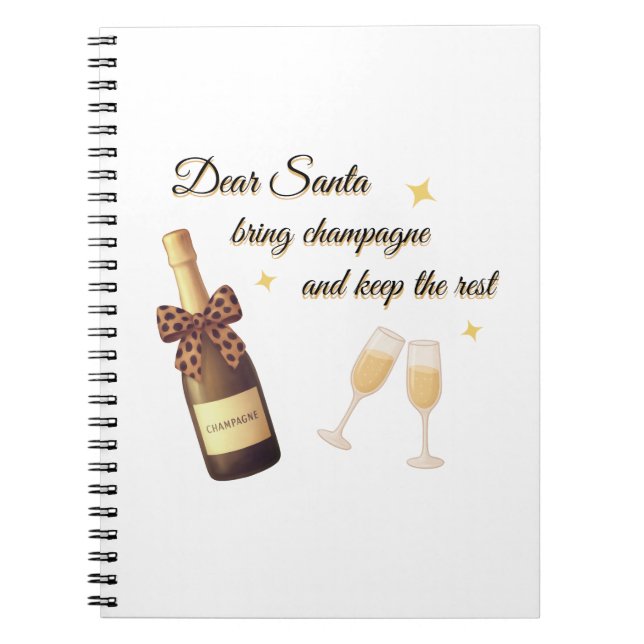 Dear Santa Champagne Design Anteckningsbok (Framsidan)