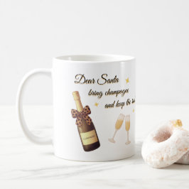 Dear Santa Champagne Design Kaffemugg