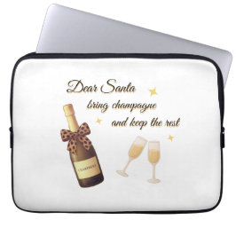 Dear Santa Champagne Design Laptop Fodral