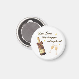 Dear Santa Champagne Design Magnet