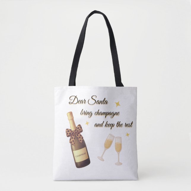 Dear Santa Champagne Design Tygkasse (Framsida)