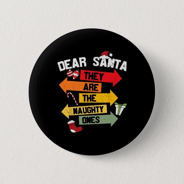 DEAR SANTA DE ÄR NAUGHTY:S Jul Xma Knapp (Framsida)