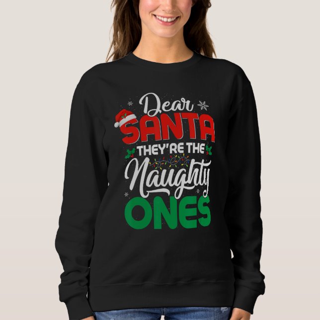 DEAR SANTA DE ÄR NAUGHTY:S Jul Xma T Shirt (Framsida)