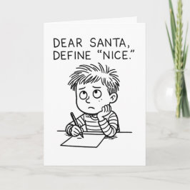 Dear Santa, Define Nice - Funny Christmas Card Helgkort