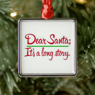 **DEAR SANTA DET ÄR EN LÅNGSIKTIG LÅNGSIDOM**. JULGRANSPRYDNAD METALL