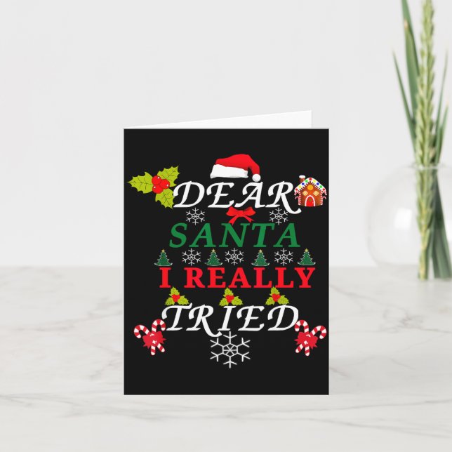 Dear Santa Funny Christmas Meme Family Xmas Pajama Kort (Framsida)