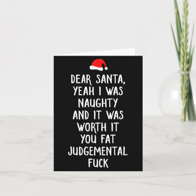 Dear Santa Funny Inappropriate Christmas  Kort (Framsida)