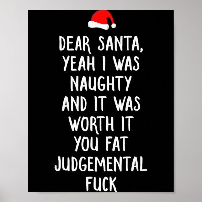 Dear Santa Funny Inappropriate Christmas  Poster (Framsidan)
