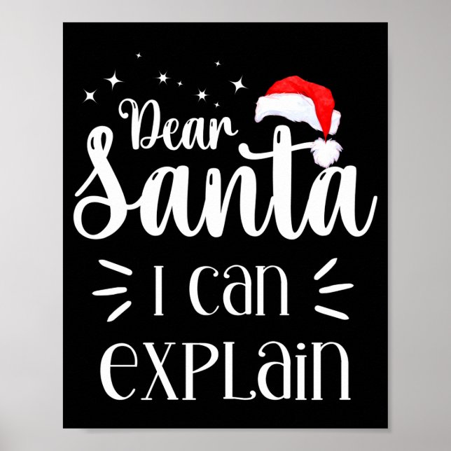 Dear Santa Funny Uni Kids Christmas T Shirt  Poster (Framsidan)
