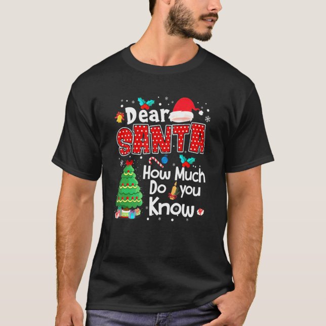 Dear Santa How Much Do You Know Dear Santa T Shirt (Framsida)