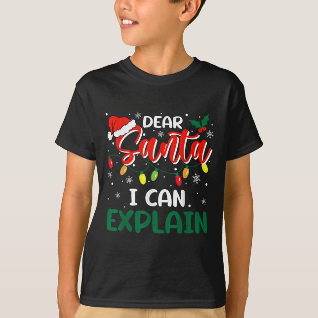 Dear Santa I Can Explain Christmas Family Matching T Shirt (Framsida)